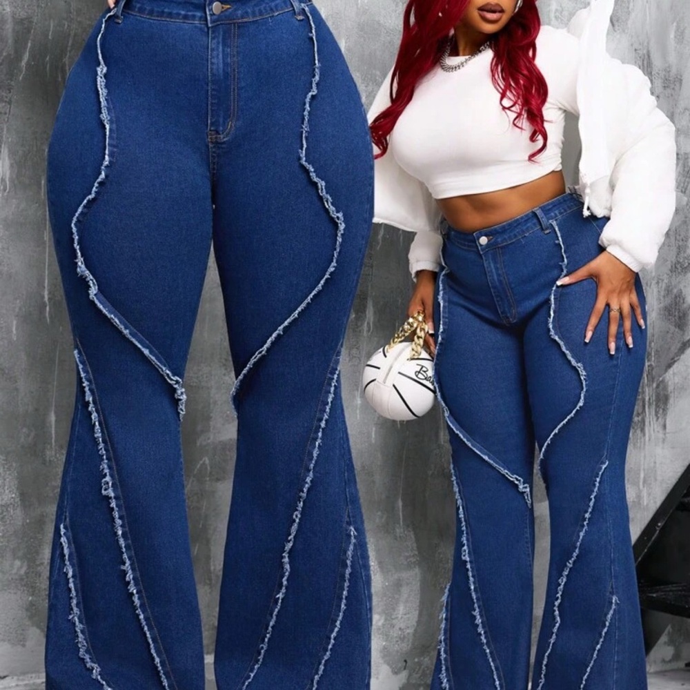 Women's Blue Distressed Jeans